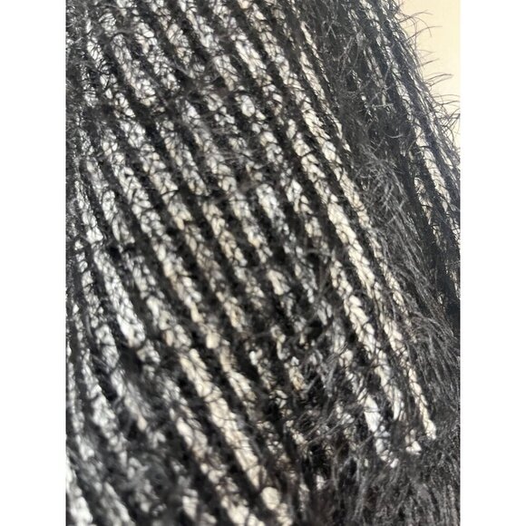 Retro Fuzzy Sweater Black XL Neutral Minimalist Preppy Classic Chic Boho Goth - Picture 6 of 10